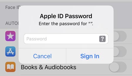 iPhone запрашивает пароль от Apple ID