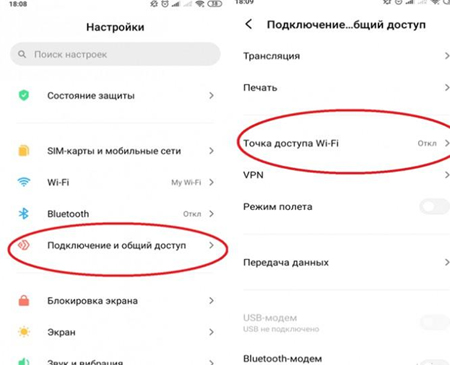 Процес роздачі інтернету з андроїда
