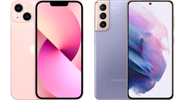 Дизайн iPhone 13 та Samsung Galaxy S21