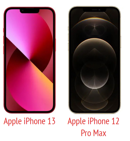 Смартфони iphone 13 та iphone 12 Pro max дуже схожі зовні