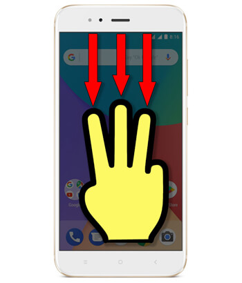 Скріншот трьома пальцями на iPhone