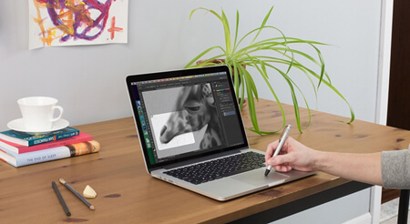 Рисунок в документах Mac на тачпаде