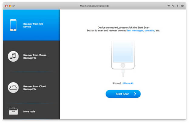 Перенесення даних з Айфона на Макбук через FoneLab
