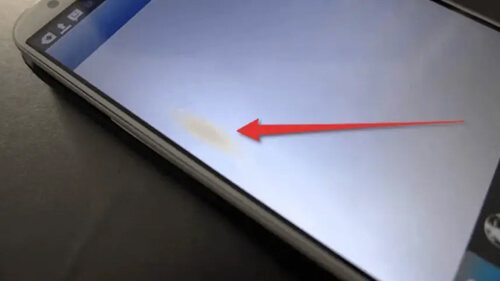 жовта пляма на екрані телефону xiaomi