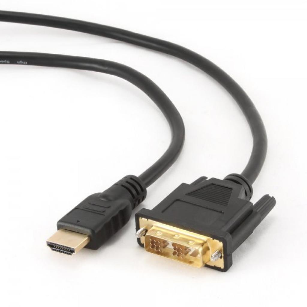 Кабель мультимедійний HDMI to DVI 24+1pin M, 0.5m Cablexpert (CC-HDMI-DVI-0.5M)