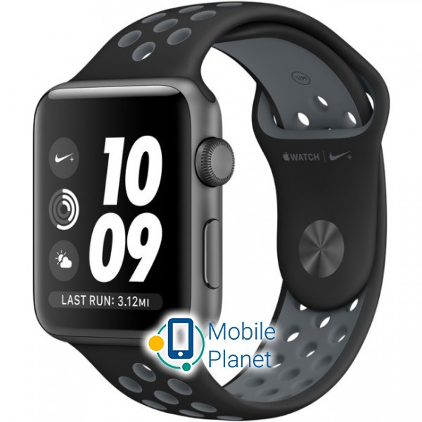 Годинники Apple Watch Nike+ 38mm Series 2 Space Gray Aluminum Case with Black/Cool Gray Nike Sport Band (MNYX2)