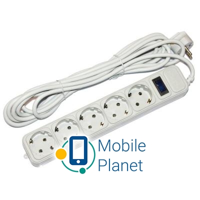 Мережевий фільтр Merlion 5 розеток, 4.5 м (G545) (UA)