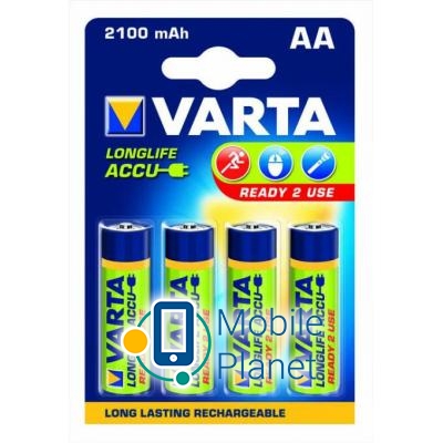 Батарейка Акумулятор Varta AA Long Life Accu 2100mAh * 4 NI-MH (READY 2 USE) (56706101404) (UA)