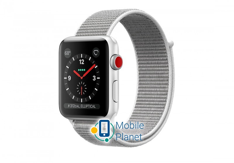 Годинники Apple Watch Series 3 (GPS Cellular) 38mm Silver Aluminum w. Seashell Sport L. (MQJR2)