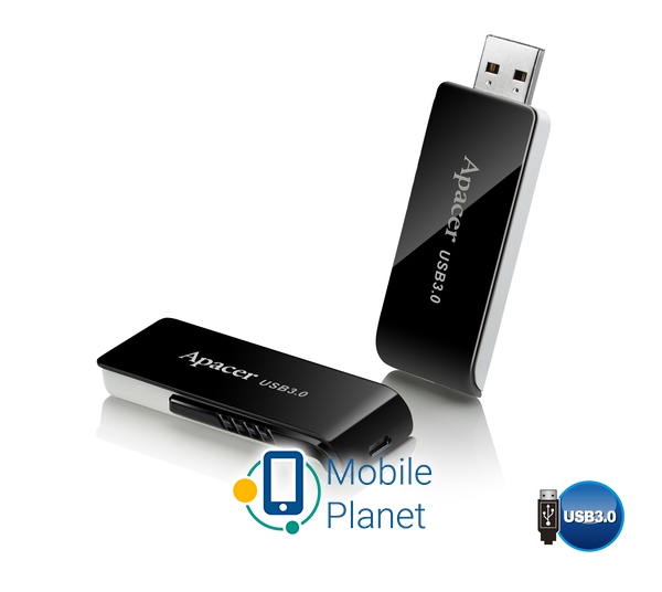 Флеш пам `ять APACER AH350 32GB USB3.0 Black (AP32GAH350B-1) (UA)