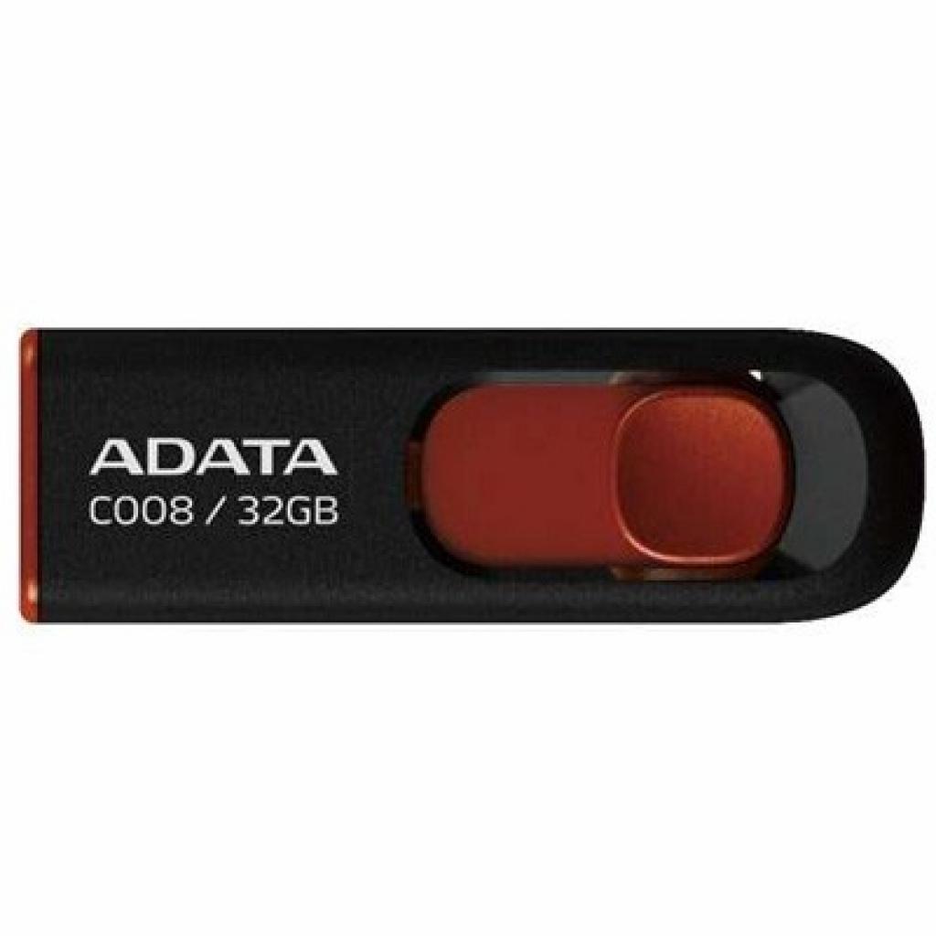 Флеш пам `ять A-DATA 32Gb C008 black+red (AC008-32G-RKD) (UA)