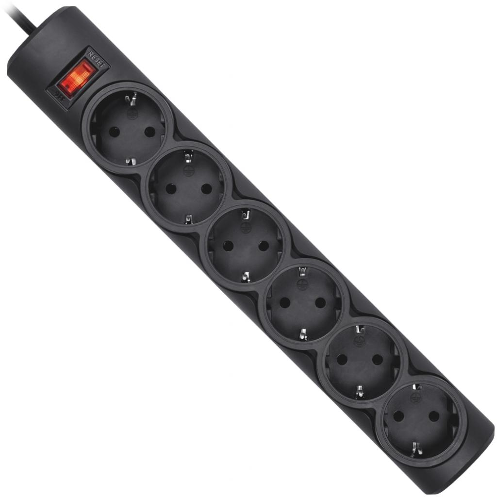 Мережевий фільтр Defender 153, 3 m, 6 роз, black (99495) (UA)