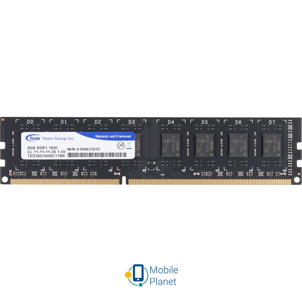 Оперативная память DDR3 8GB 1600 MHz Team (TED38G1600C1101)