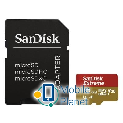Карта памяти SANDISK 32GB microSDHC V30 A1 UHS-I U3 4K Extreme (SDSQXAF - 032G - GN6MA) (UA)