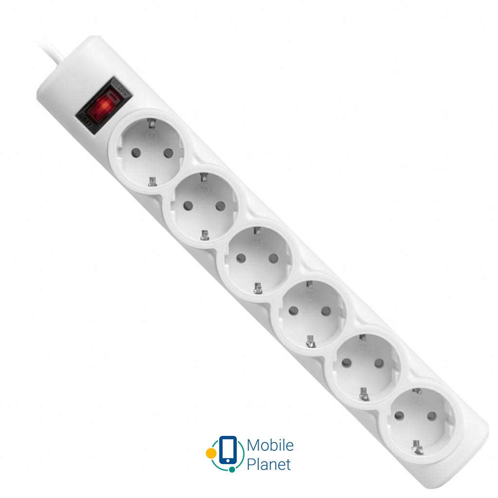 Мережевий фільтр Defender 153, 3 m, 6 роз, white (99490) (UA)