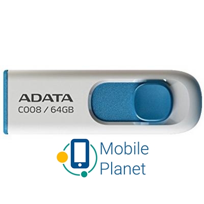 Флеш память A-DATA 64GB C008 White+Blue USB 2.0 (AC008-64G-RWE) (UA)