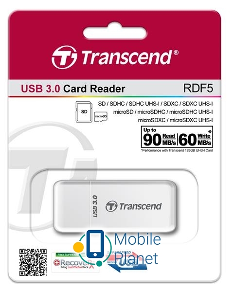 Кардрідер Transcend USB 3.0 5-in-1 (TS-RDF5W) (UA)