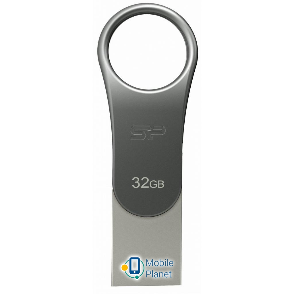 Флеш память Silicon Power 32GB Mobile C80 Silver USB 3.0 (SP032GBUC3C80V1S) (UA)