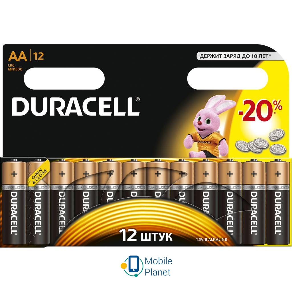 Батарейка Duracell AA MN1500 LR06 * 12 (5000394006546 / 81551275) (UA)