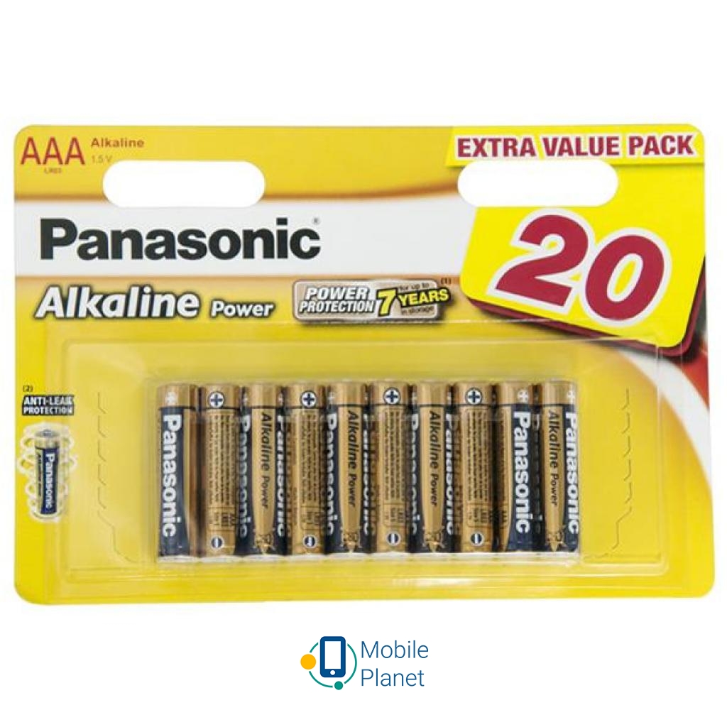 Батарейка PANASONIC AAA LR03 Alkaline Power * 20 (LR03REB/20BW) (UA)