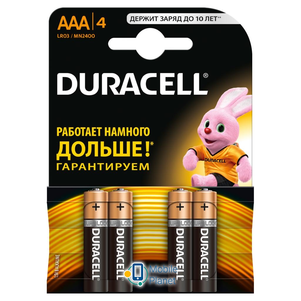 Батарейка AAA MN2400 LR03 * 4 Duracell (5000394052543 / 81545421) (UA)