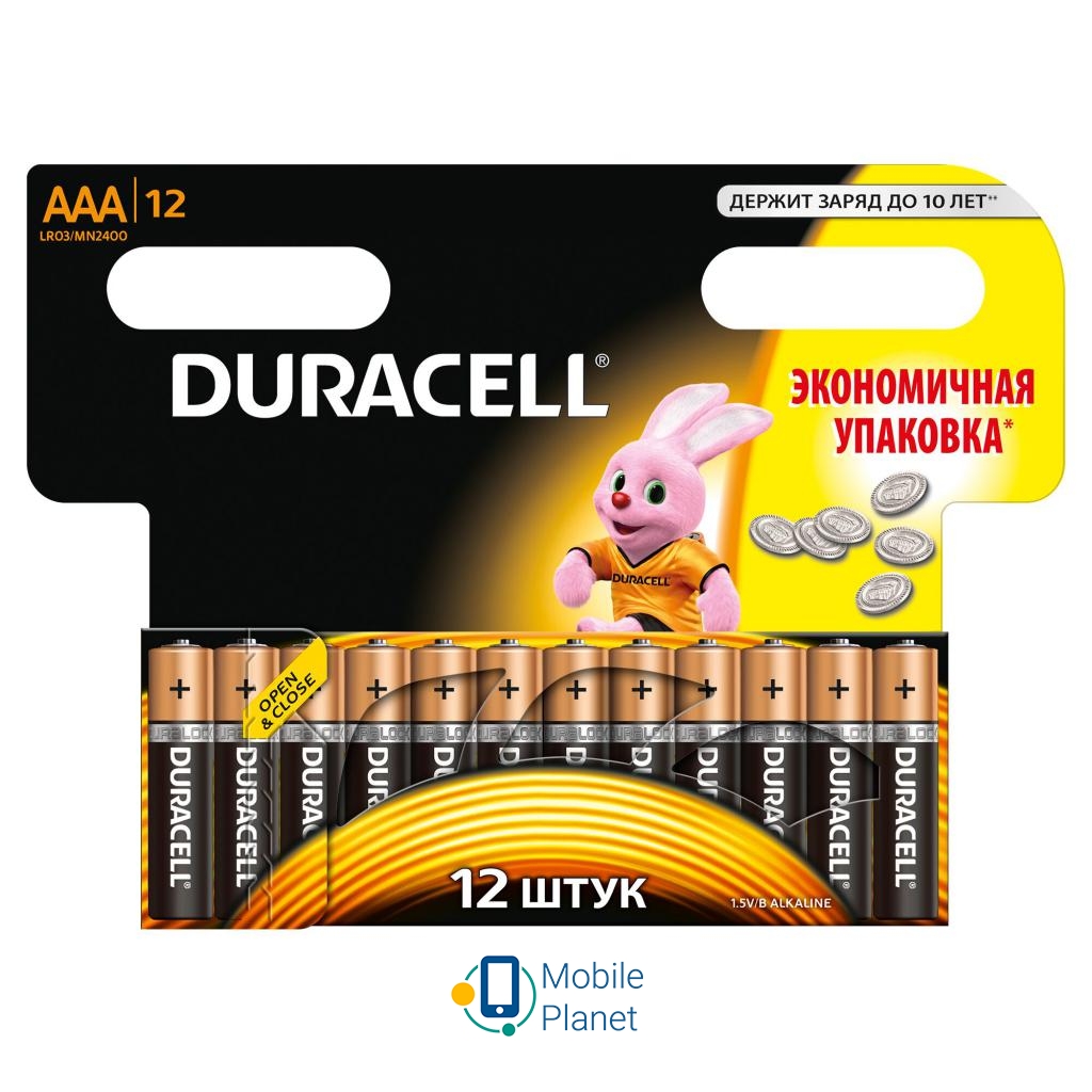 Батарейка Duracell AAA MN2400 LR03 * 12 (5000394109254 / 81545432) (UA)