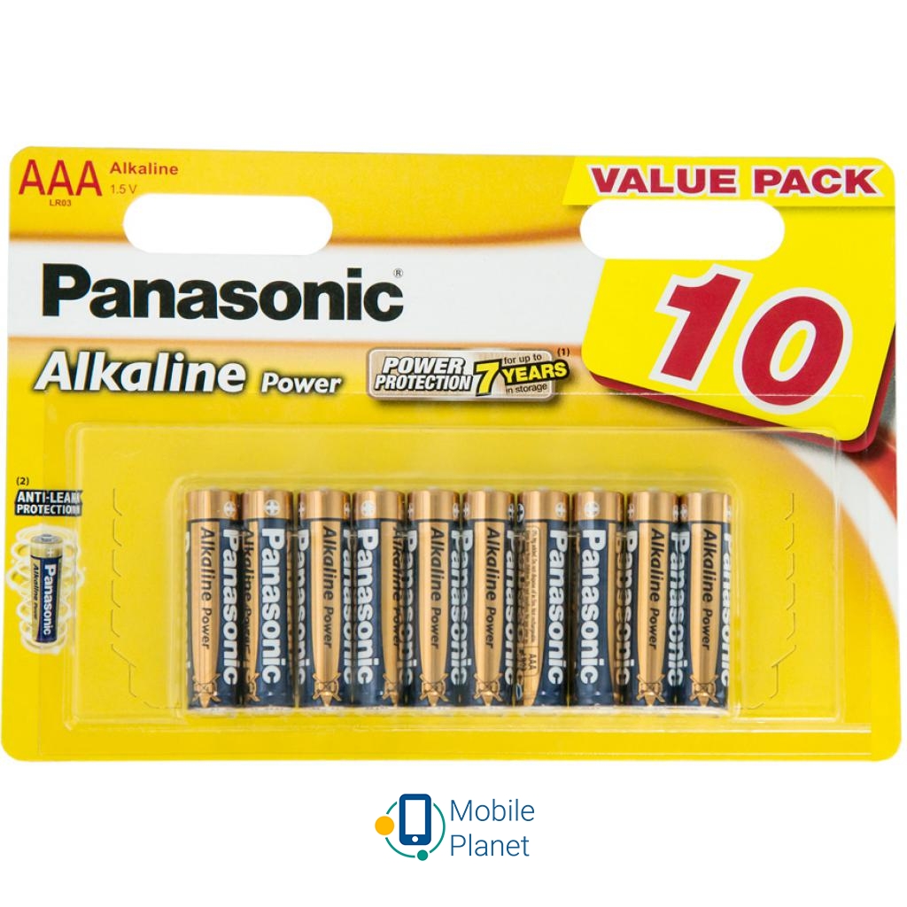 Батарейка PANASONIC AAA LR03 Alkaline Power * 10 (LR03REB/10BW) (UA)