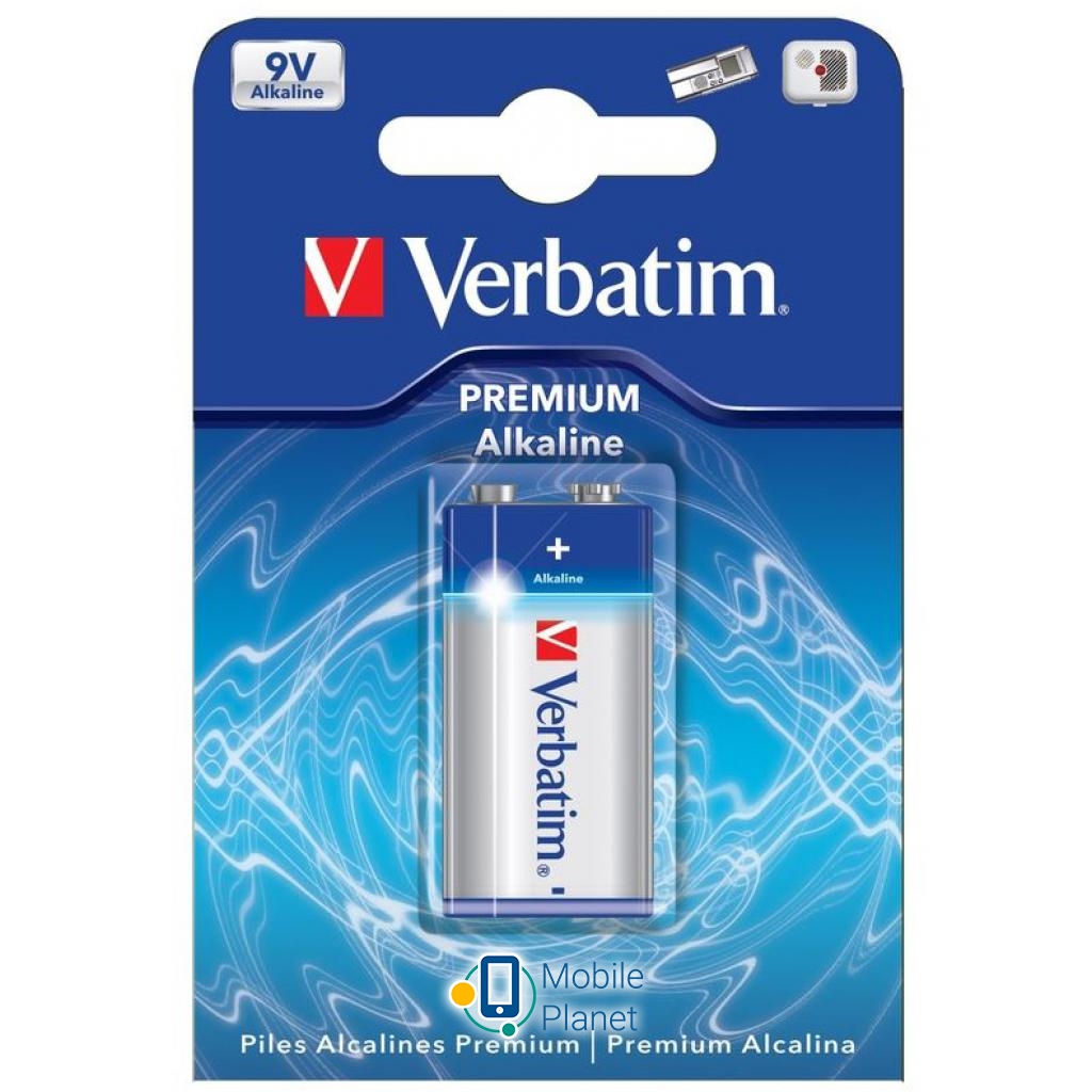 Батарейка Verbatim Крона Alcaline 9V * 1 (49924) (UA)