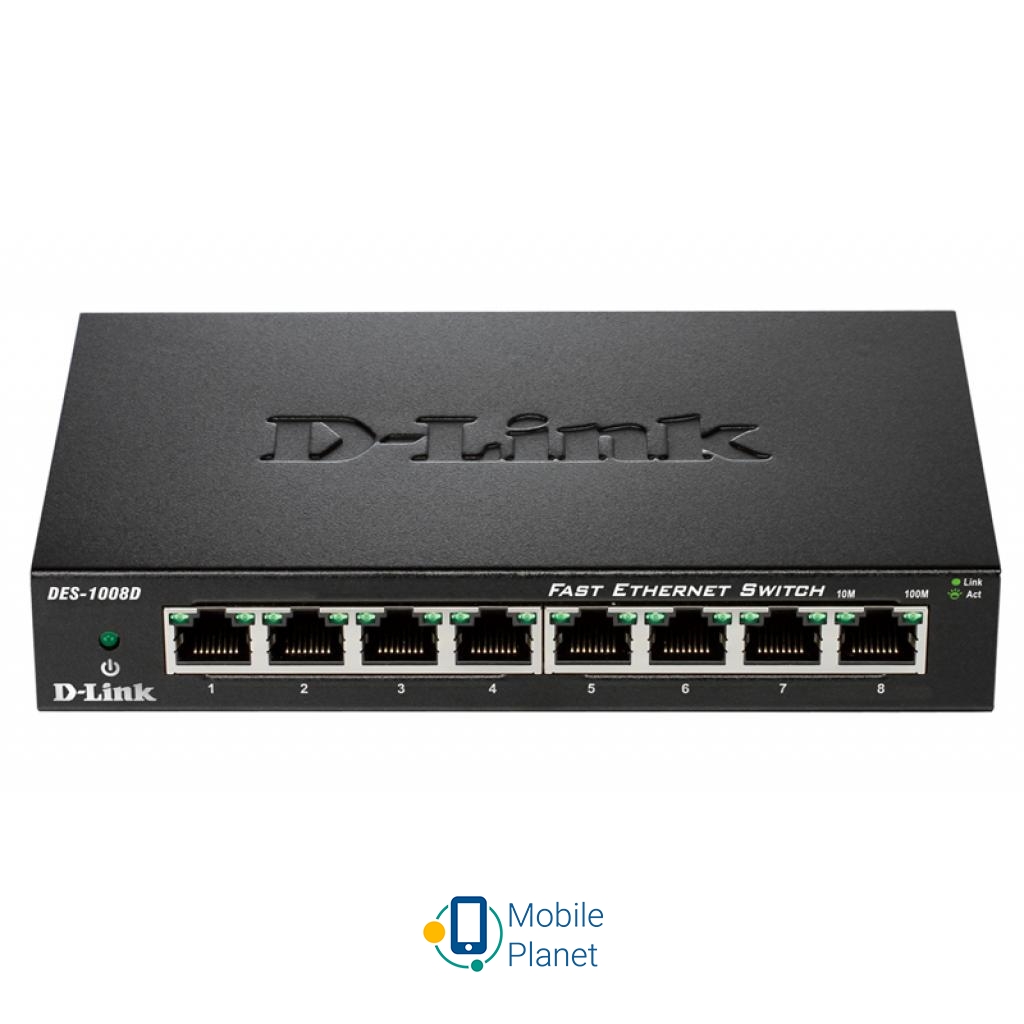 Комутатор мережевий D-Link DES-1008D (UA)