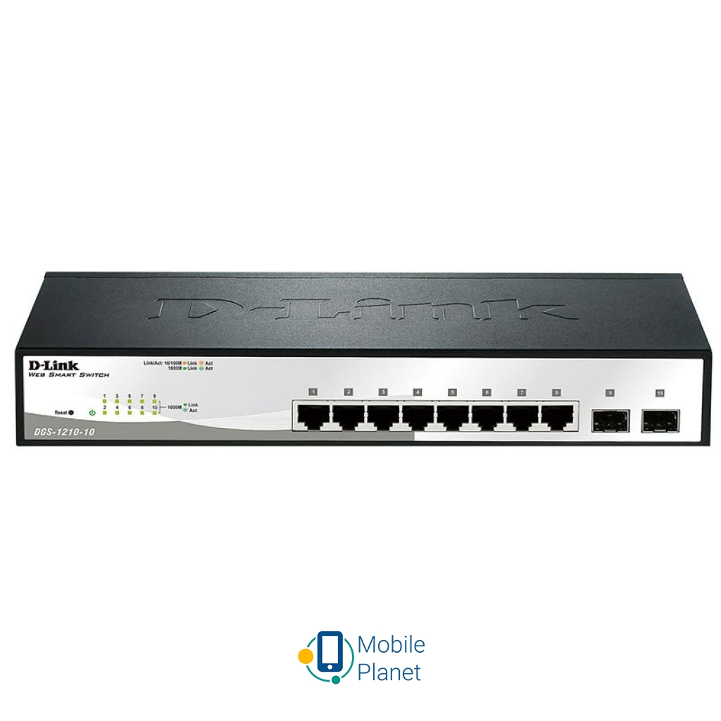 Комутатор мережевий D-Link DGS-1210-10 (UA)