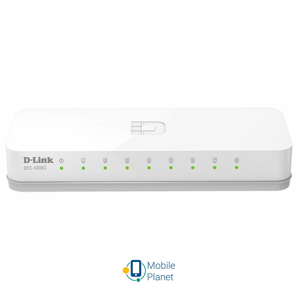 Комутатор мережевий D-Link DES-1008C (UA)
