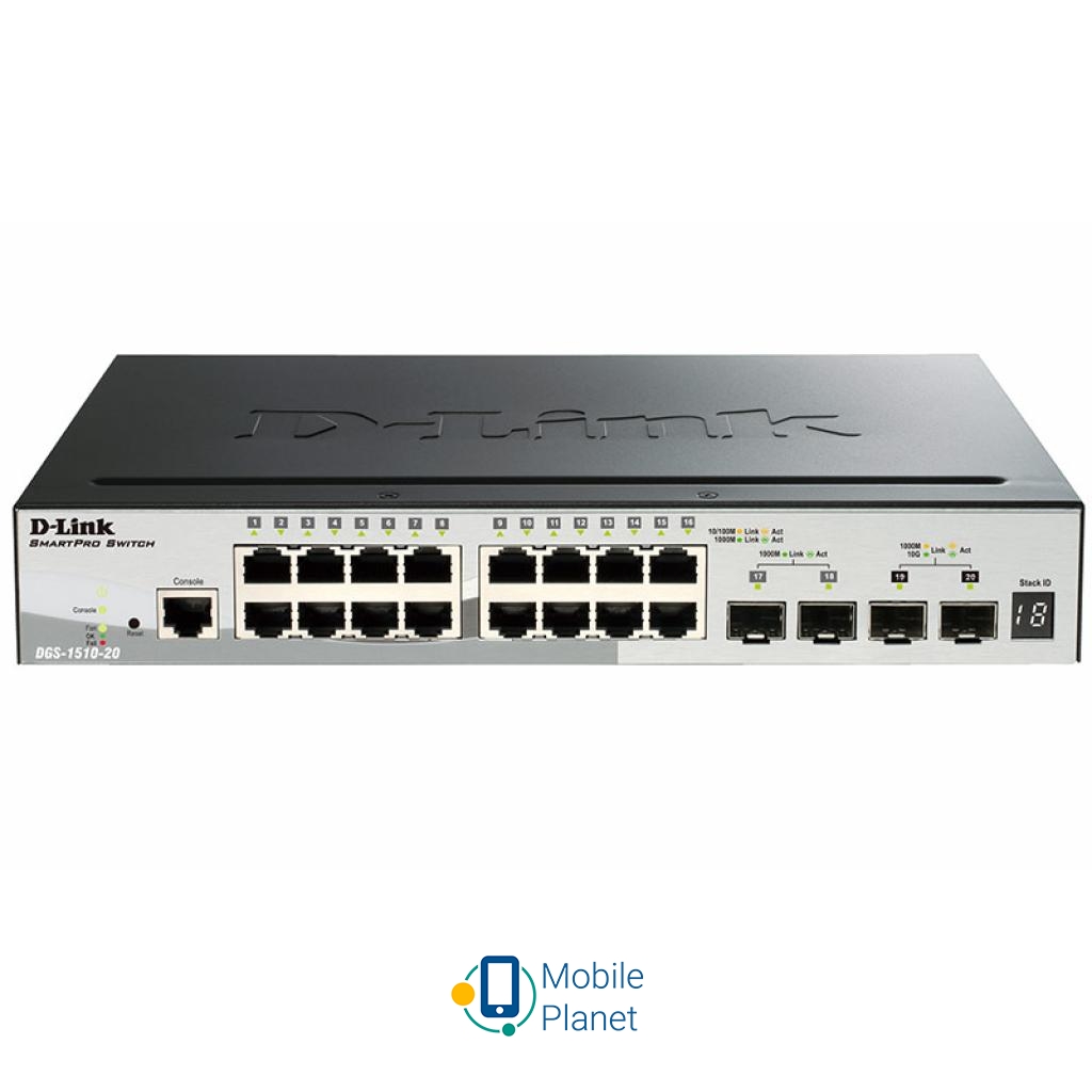 Комутатор мережевий D-Link DGS-1510-20 (UA)