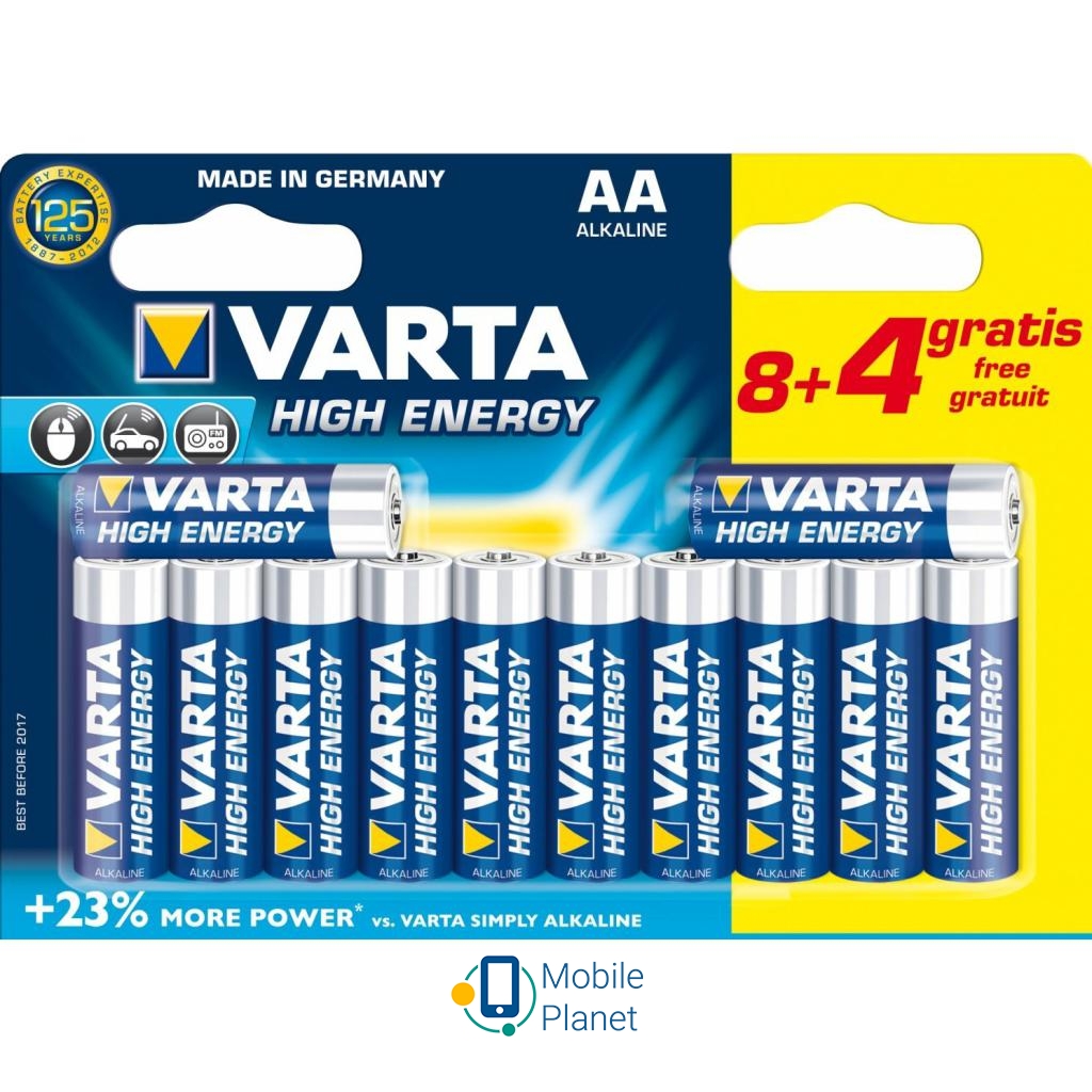 Батарейка Varta HIGH Energy ALKALINE * 12 (8+4) (4906121472)