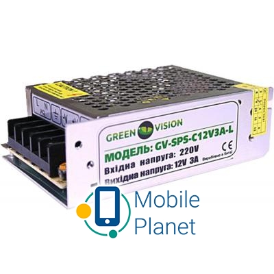Блок живлення GreenVision GV-SPS-C 12V3A-L (3447) (UA)