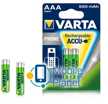 Батарейка Varta Phone Accu AAA / HR03 NI-MH 550 mAh BL 2шт (58397101402) (UA)