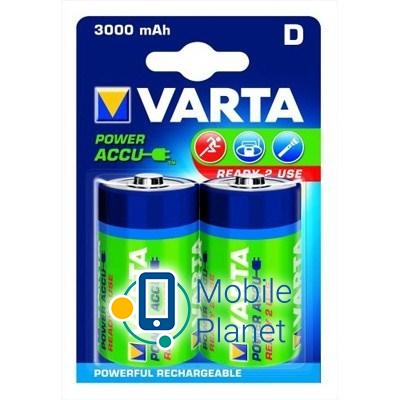 Батарейка Varta Power Accu D / HR20 NI-MH 3000 mAh BL 2шт (56720101402) (UA)