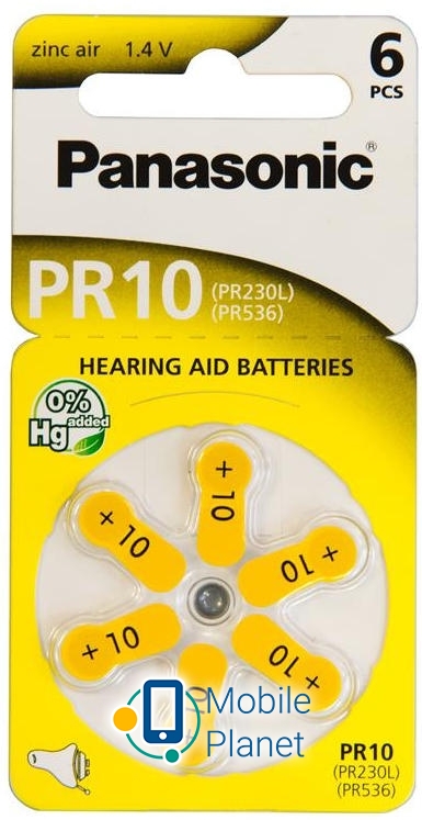 Батарейка Panasonic PR-230 BLI 6 (UA)