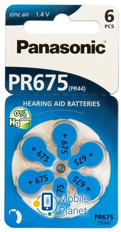 Батарейка Panasonic PR-675H BLI 6 (UA)