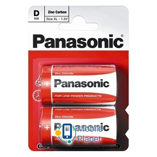 Батарейка Panasonic RED ZINK R** (20 BLI 2 ZINK-CARBON) (R20REL/2BPR) (UA)