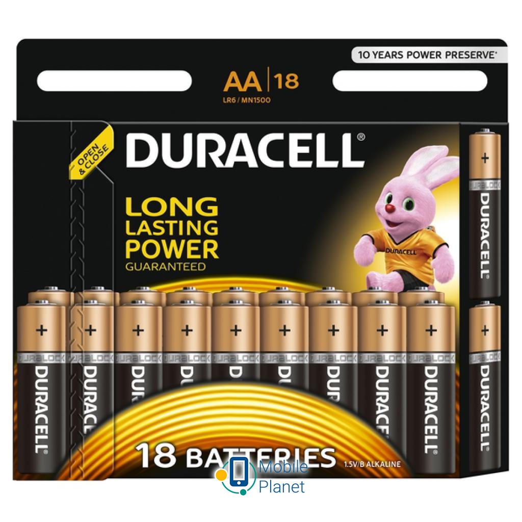 Батарейка Duracell AA MN1500 LR06 * 18 (5000394107519 / 81545414) (UA)