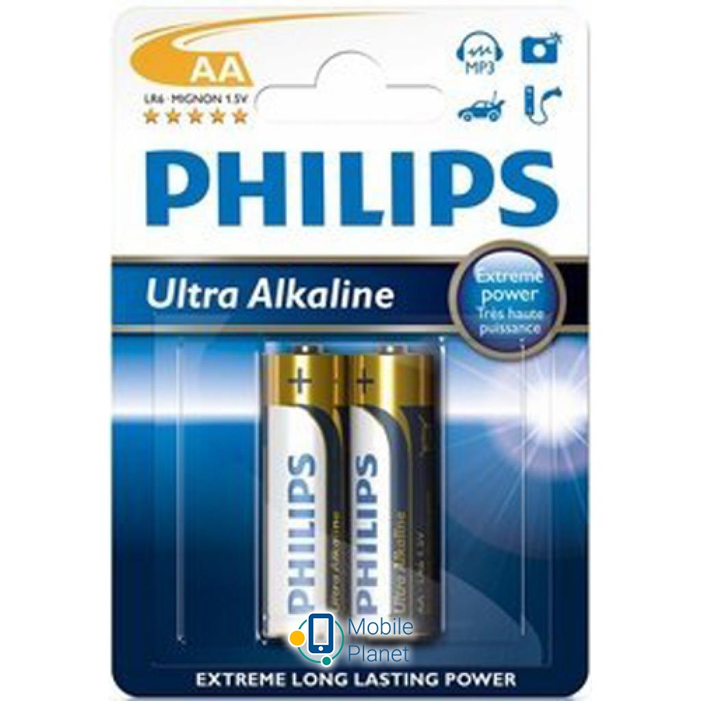 Батарейка PHILIPS LR06 PHILIPS Ultra Alkaline * 2 (LR6E2B/10) (UA)