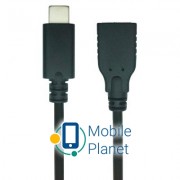 Дата кабель USB 2.0 Type C to AF 0.1m REAL-EL (EL123500017) (UA)