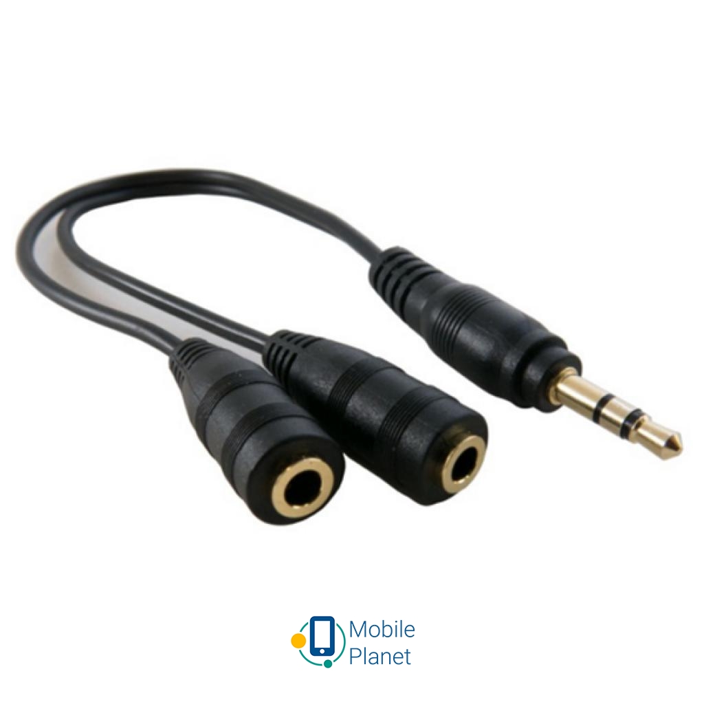 Кабель мультимедийный Кабель мультимедийный mini Jack 3.5mm M to 2xmini Jack 3.5mm F 0.2m EXTRADIGITAL (KBA1680) (UA)