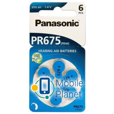 Батарейка PANASONIC PR44 / PR675 (1.4V) * 6 (PR-675H/6LB) (UA)