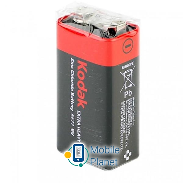Батарейка KODAK EXTRA HEAVY DUTY 6F22 1 шт. коробка (30412781) (UA)