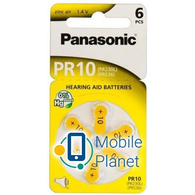 Батарейка PANASONIC PR10 / PR230 (1.4V) * 6 (PR-230/6LB) (UA)