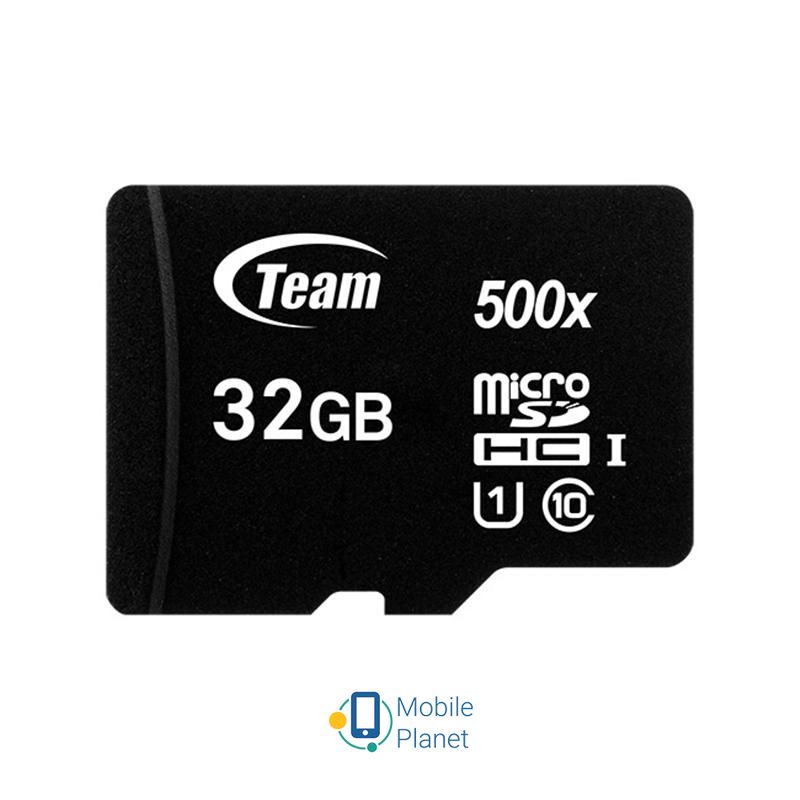 Карта памяти MicroSDHC 32GB UHS-I Class 10 Team Black (TUSDH32GCL10U02)