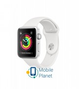 Apple Watch Series 3 (GPS) 38mm Silver Aluminum Case with White Sport Band (MTEY2)