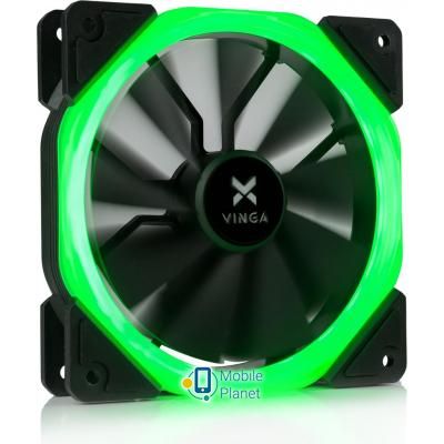 Кулер для корпуса Vinga LED fan-01 green (UA)