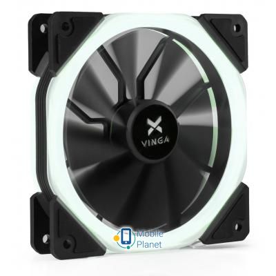 Кулер для корпуса Vinga LED fan-02 white (UA)